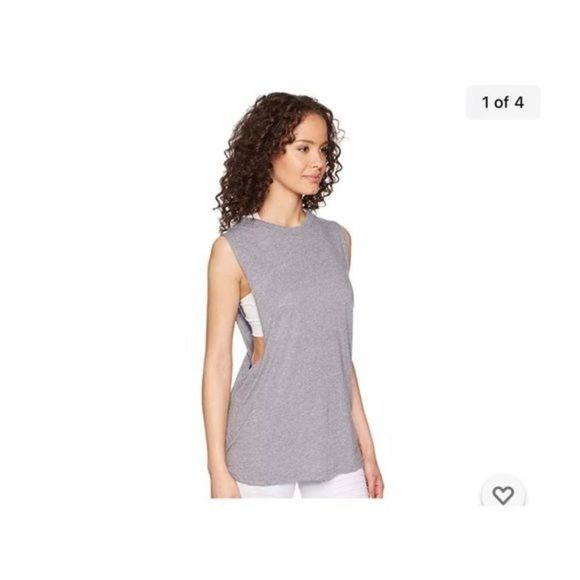 Free People No Sweat Tank Asphalt Grey XS NWT Criss-Cross Back - Picture 15 of 16